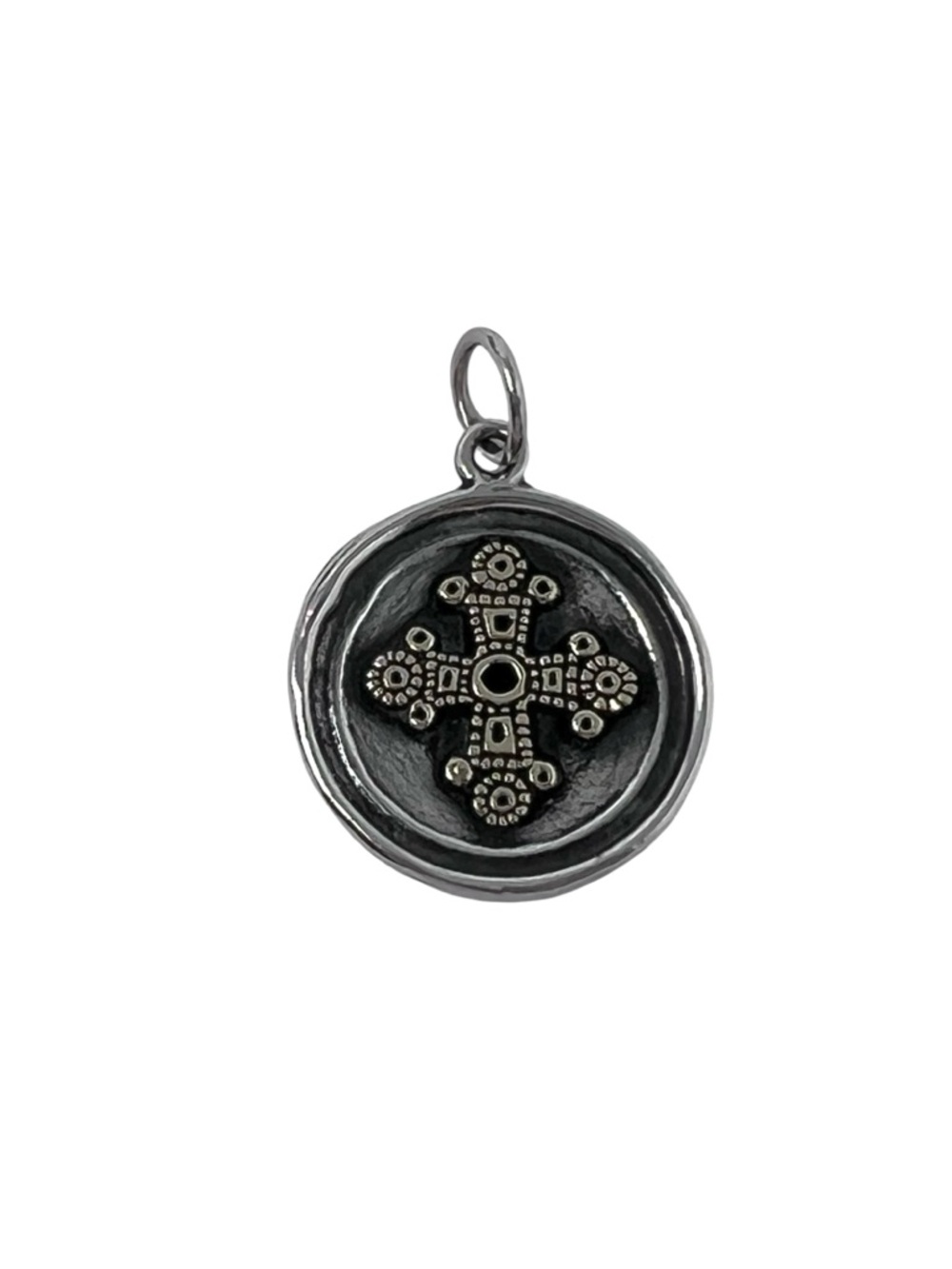 Retiring Waxing Poetic Sterling Mixed Metal Croix Cross Pendant Charm